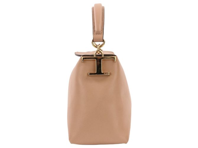Borsa a mano in pelle 2-Way TOD'S Micro T-Case T-Timeless Nero Beige - vista 3