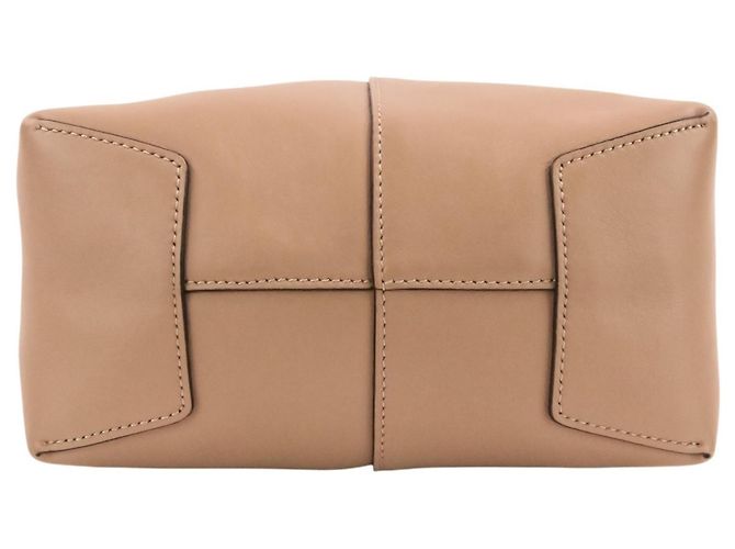 Borsa a mano in pelle 2-Way TOD'S Micro T-Case T-Timeless Nero Beige - vista 4
