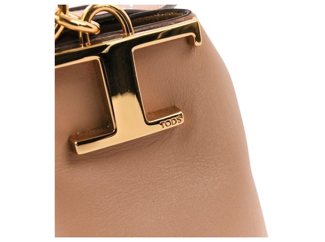 Borsa a mano in pelle 2-Way TOD'S Micro T-Case T-Timeless Nero Beige - vista 6