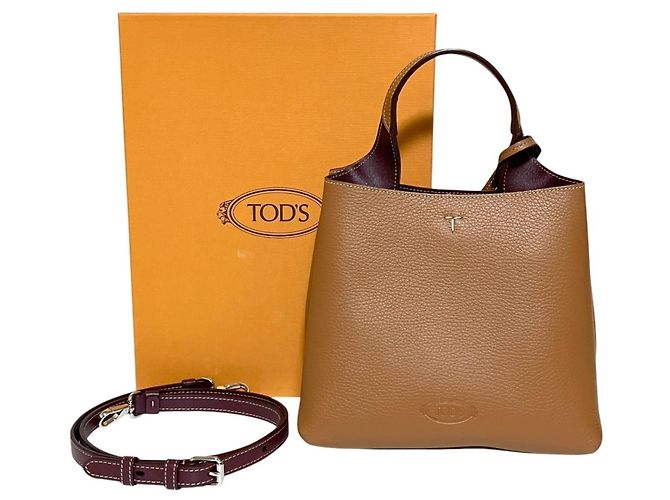 TOD'S T-Timeless Micro Leder Tote Bag Braun - Ansicht 6