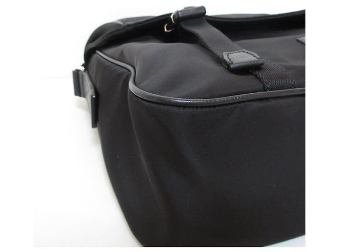 Bolsa de Ombro com Aba BALLY Fabro em Nylon Marrom Preto - vista 6