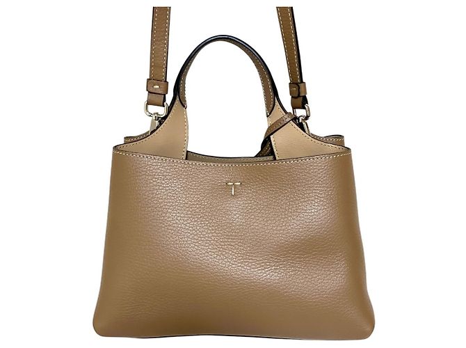 Borsa a mano Tod's T-Timeless Micro in pelle Marrone Beige - vista 2