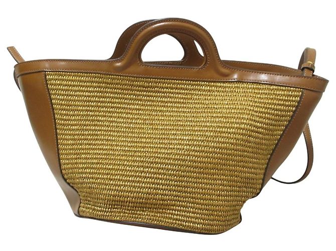 Borsa Marni Tropicalia in combinazione di pelle Marrone - vista 2