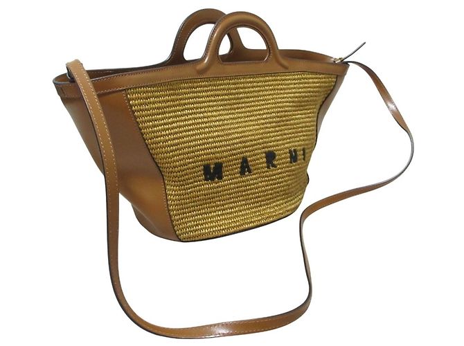 Borsa Marni Tropicalia in combinazione di pelle Marrone - vista 4