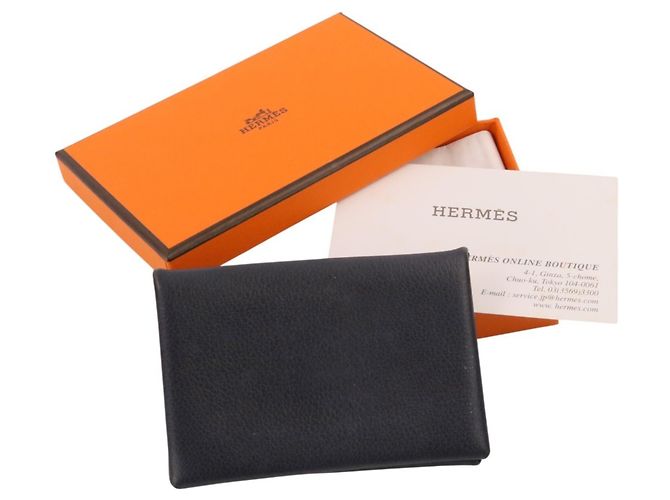 Hermès HERMES Calvi Evercolor Visitenkartenetui Blau Marineblau - Ansicht 10