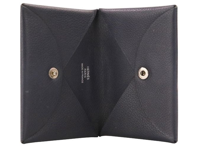 Hermès HERMES Calvi Evercolor Visitenkartenetui Blau Marineblau - Ansicht 6
