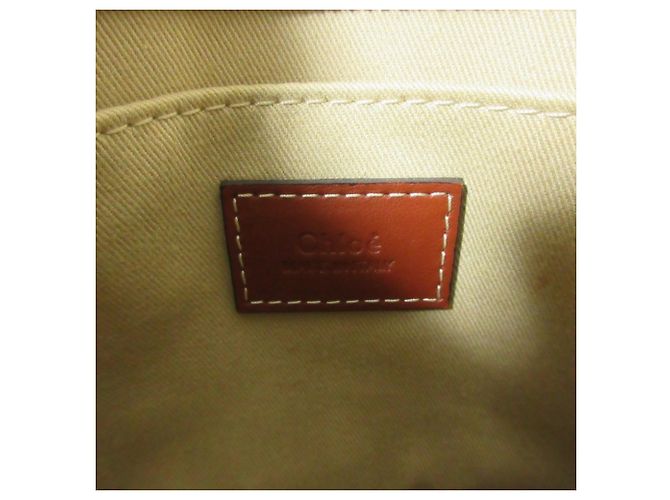 Borsa Tote Chloé Woody Small in tela Beige - vista 8