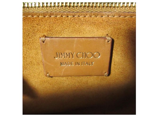 Borsa Bowling in pelle Jimmy Choo Varenne JC Logo Marrone - vista 10