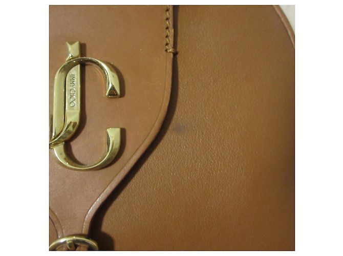 Borsa Bowling in pelle Jimmy Choo Varenne JC Logo Marrone - vista 12