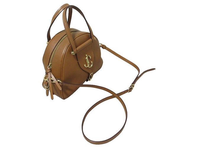 Borsa Bowling in pelle Jimmy Choo Varenne JC Logo Marrone - vista 4