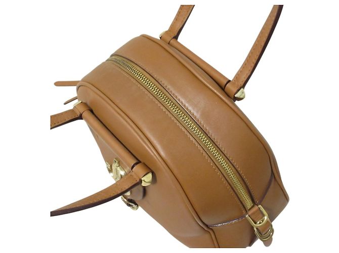 Borsa Bowling in pelle Jimmy Choo Varenne JC Logo Marrone - vista 8