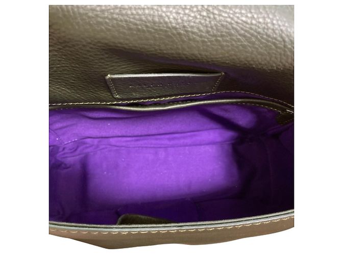 Borsa a tracolla in pelle verde scuro Ralph Lauren - vista 10