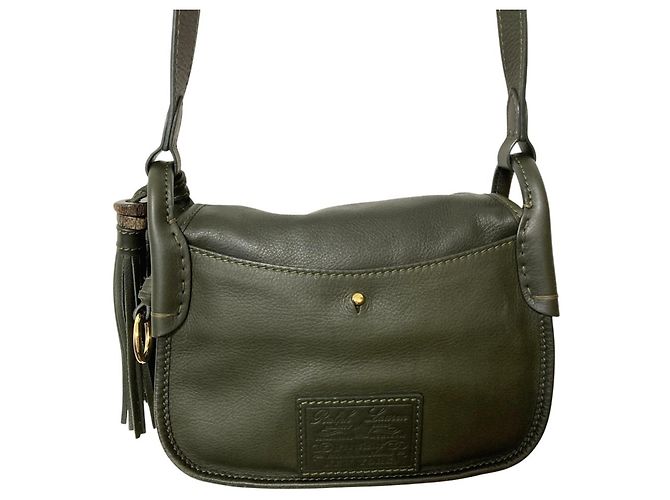 Borsa a tracolla in pelle verde scuro Ralph Lauren - vista 2