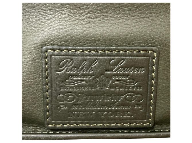 Borsa a tracolla in pelle verde scuro Ralph Lauren - vista 5