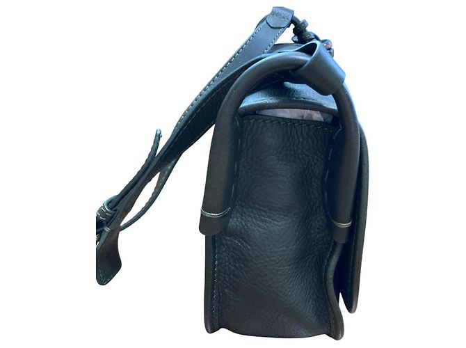 Borsa a tracolla in pelle verde scuro Ralph Lauren - vista 8