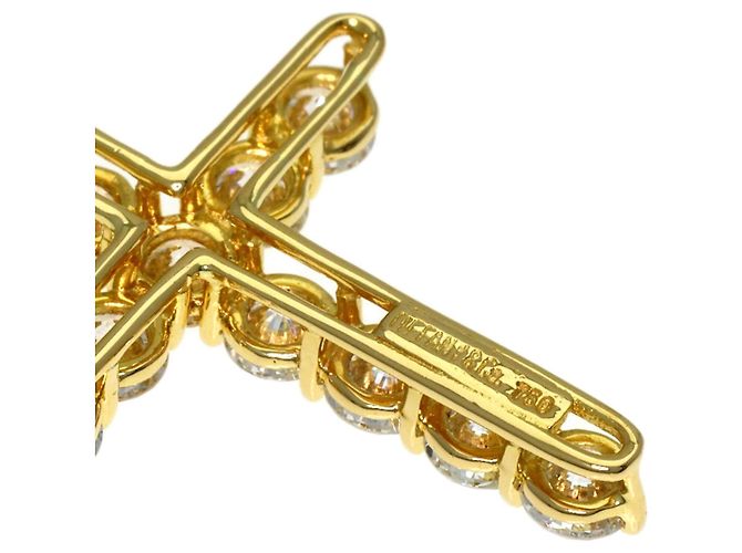 Autre Marque Collana Croce Large Tiffany & Co. con Diamanti in Oro Giallo 18K - vista 4