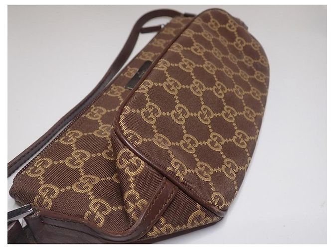 Gucci Pochette Boat in tela GG marrone - vista 3