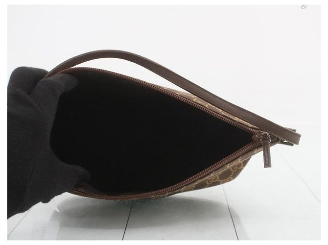 Gucci Pochette Boat in tela GG marrone - vista 6