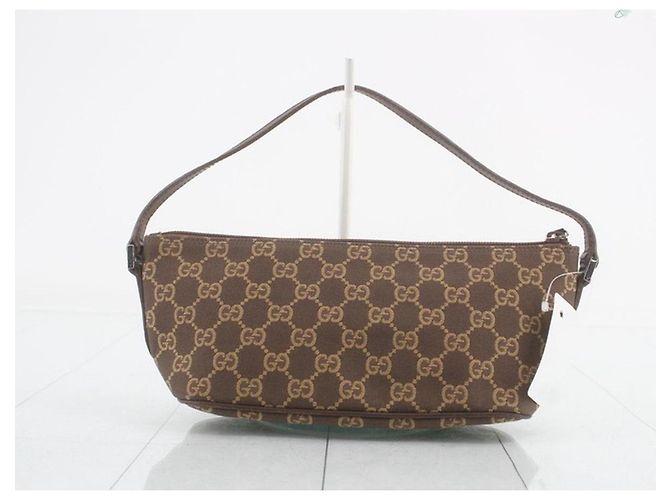 Gucci Pochette Boat in tela GG marrone - vista 8