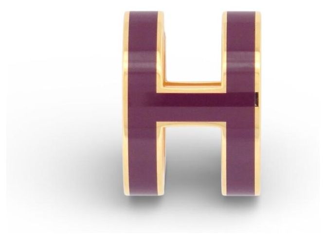 Hermès NUOVO PENDENTE HERMES POP H LACCA VIOLET GRENAT FINITION METALLO DORATO Porpora - vista 2