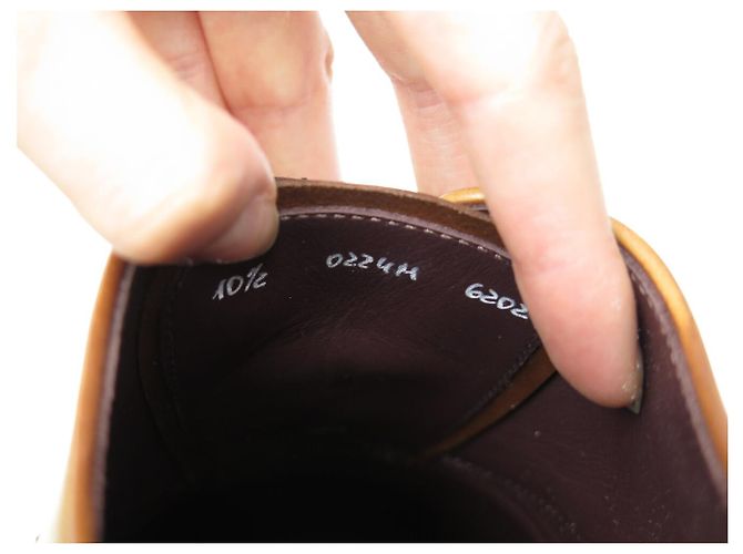 SCARPE BERLUTI RICHELIEU RAPIECE SCRITTO NUOVE 10.5 44.5 PELLE ICE GOLD Marrone - vista 10