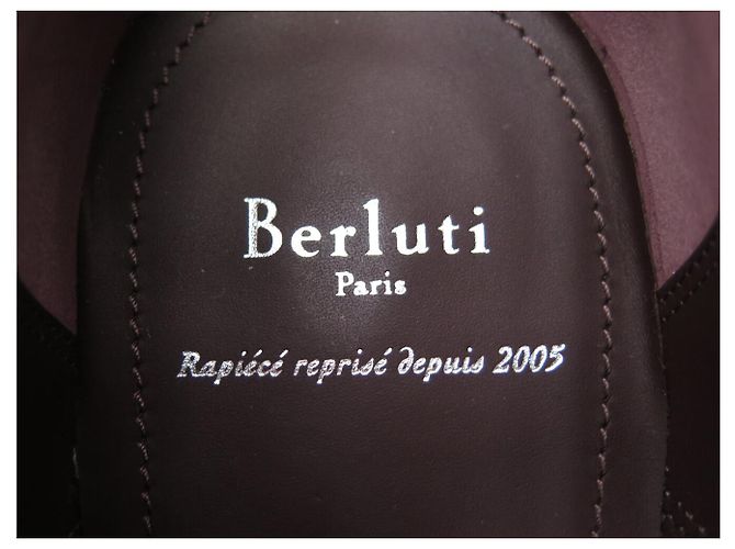SCARPE BERLUTI RICHELIEU RAPIECE SCRITTO NUOVE 10.5 44.5 PELLE ICE GOLD Marrone - vista 8