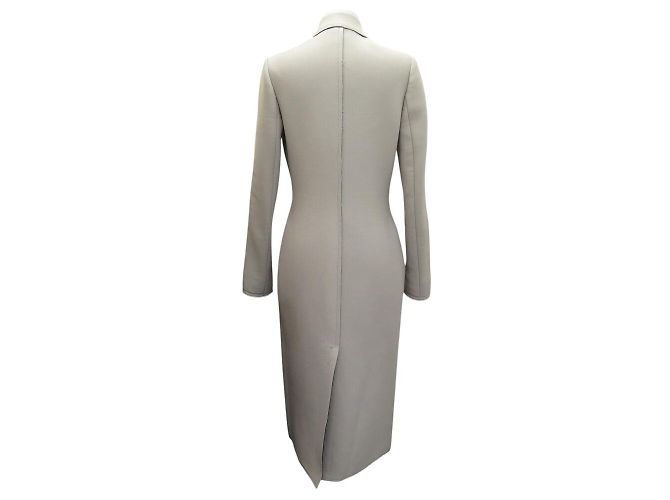 LANVIN LANGMANTEL TAILLIERT ROHE KANTEN 36 S SYNTHETIK GRAU - Ansicht 3