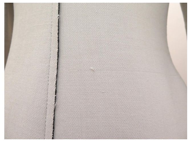 LANVIN LANGMANTEL TAILLIERT ROHE KANTEN 36 S SYNTHETIK GRAU - Ansicht 9