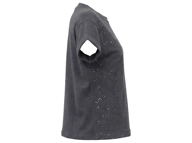 Camiseta de manga corta y cuello redondo Brunello Cucinelli en algodón gris - vista 3
