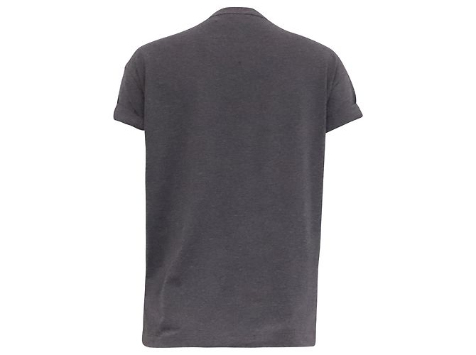 Camiseta de manga corta y cuello redondo Brunello Cucinelli en algodón gris - vista 4