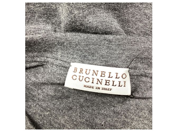 Camiseta de manga corta y cuello redondo Brunello Cucinelli en algodón gris - vista 6