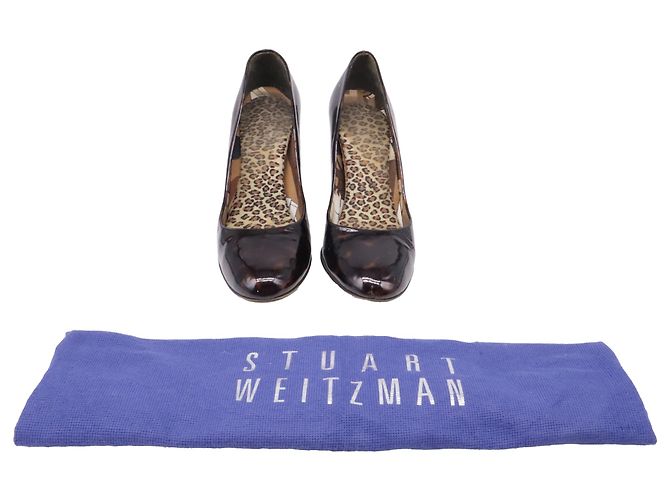 Décolleté Stuart Weitzman Tortoiseshell in pelle verniciata marrone - vista 6
