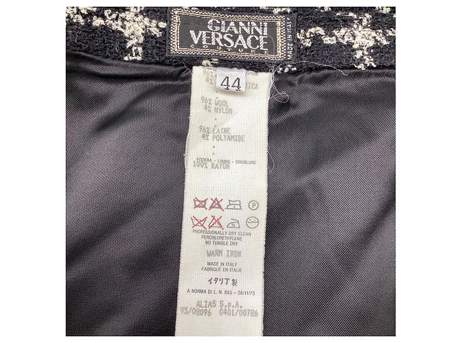 Falda lápiz a la rodilla Gianni Versace en tweed negro - vista 4