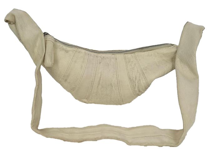 Borsa a tracolla Small Croissant Lemaire in pelle di agnello Cream Bianco Crudo - vista 3