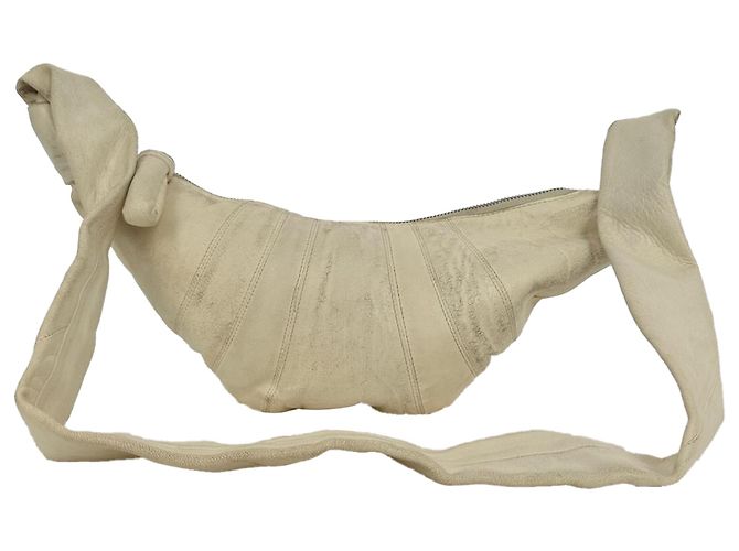 Borsa a tracolla Small Croissant Lemaire in pelle di agnello Cream Bianco Crudo - vista 5