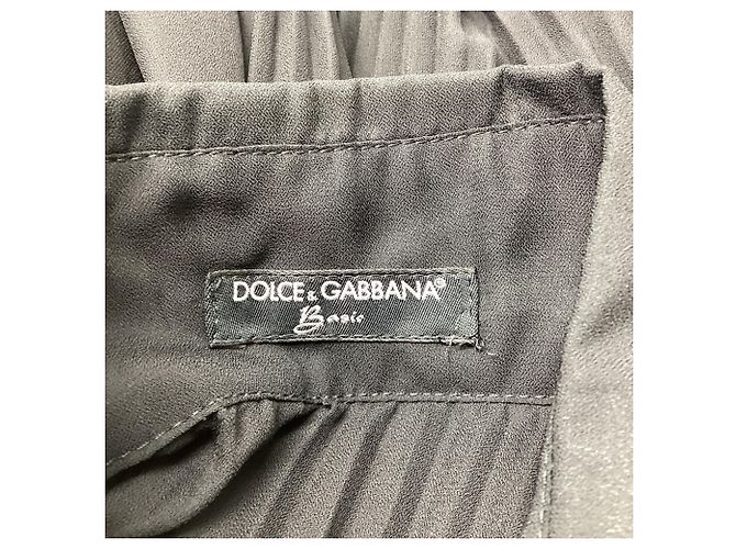 Dolce & Gabbana Blusa trasparente a maniche lunghe con colletto Dolce and Gabbana in viscosa nera Nero - vista 7