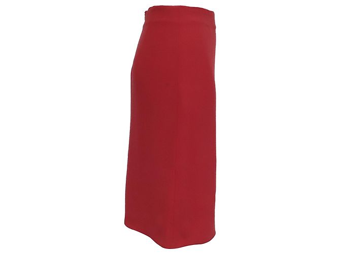 Falda lápiz Giorgio Armani en algodón rojo Roja Burdeos - vista 2