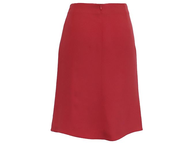 Falda lápiz Giorgio Armani en algodón rojo Roja Burdeos - vista 3