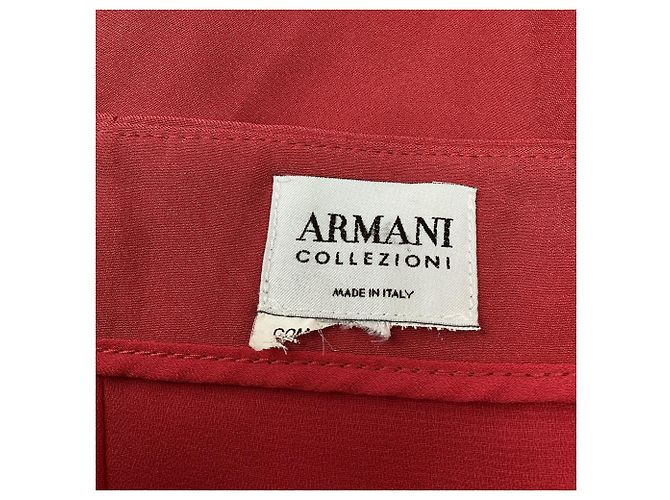 Falda lápiz Giorgio Armani en algodón rojo Roja Burdeos - vista 5