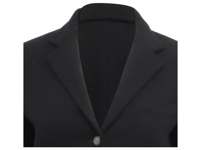 Blazer monogrammé Ralph Lauren en laine noire - vue 2
