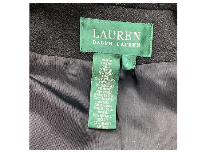 Blazer monogrammé Ralph Lauren en laine noire - vue 6