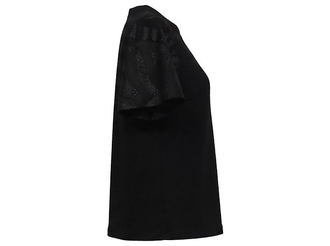 Blusa de mangas acampanadas Michael Kors en algodón negro - vista 3