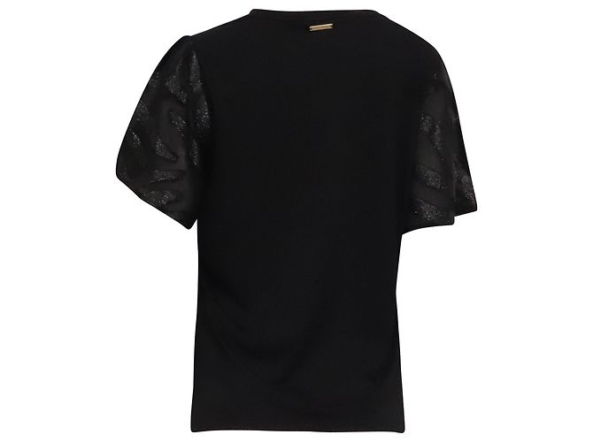Blusa de mangas acampanadas Michael Kors en algodón negro - vista 4