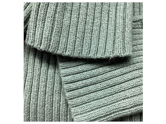 Theory Strickpullover mit eckigem Ausschnitt und langen Ärmeln aus grüner Wolle Olivgrün - Ansicht 5