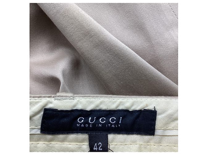 Gucci Bootcut-Hose aus beiger Baumwolle - Ansicht 4