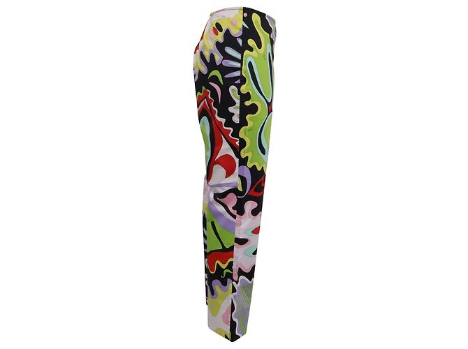 Emilio Pucci Abstract Printed Pants in Multicolor Cotton Multiple colors - view 2