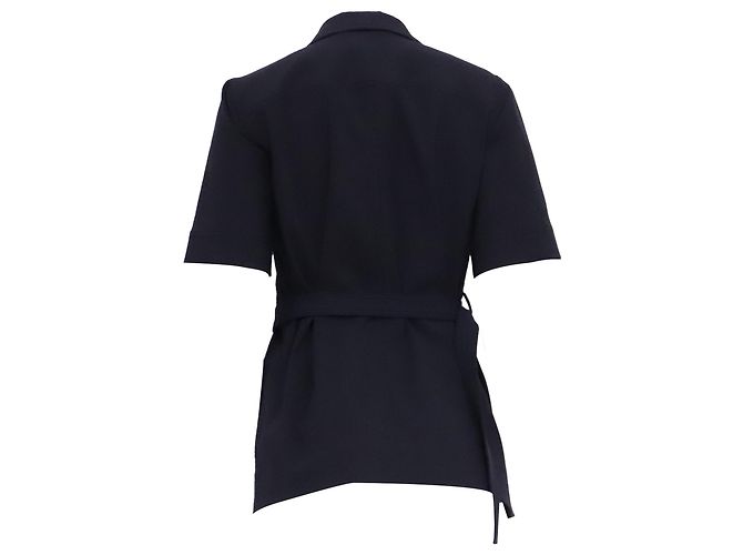 Chaqueta Safari de sarga Theory en algodón azul marino - vista 4