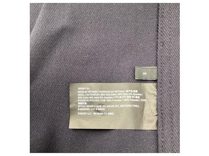 Chaqueta Safari de sarga Theory en algodón azul marino - vista 5