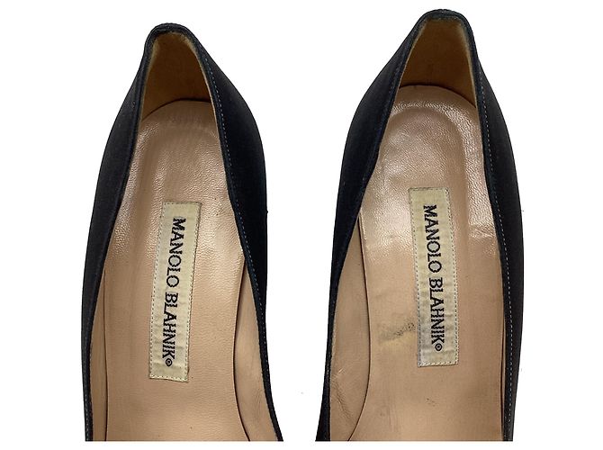 Décolleté Slingback Manolo Blahnik in pelle nera Stampa python - vista 8