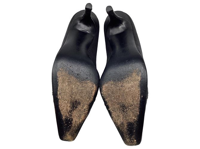 Décolleté Slingback Manolo Blahnik in pelle nera Stampa python - vista 9